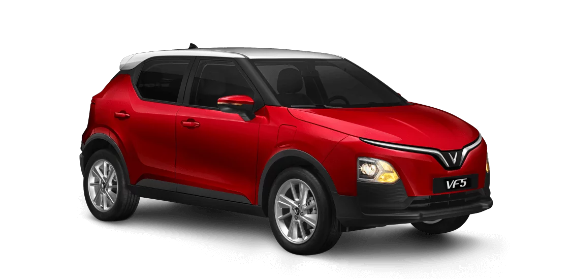 VinFast VF 5 màu đỏ nóc trắng