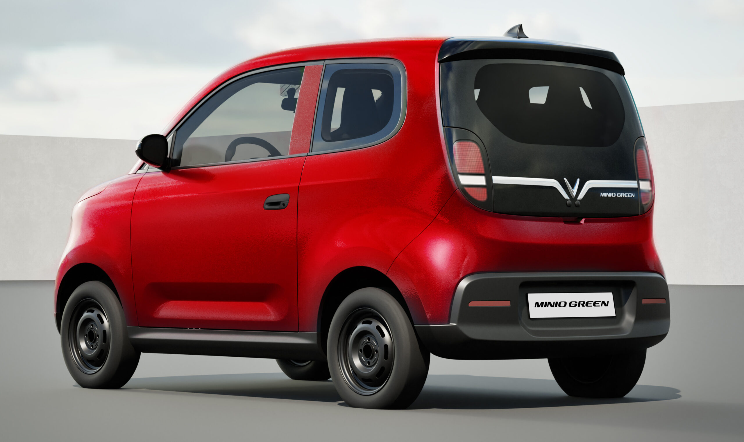 Đuôi xe VinFast Minio Green màu đỏ